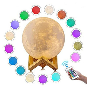 Rechargeable Moon Lamp 2 Color Change 3D Light Touch Switch 3D Print Lamp Moon Bedroom Bookcase Night Light Creative ночни